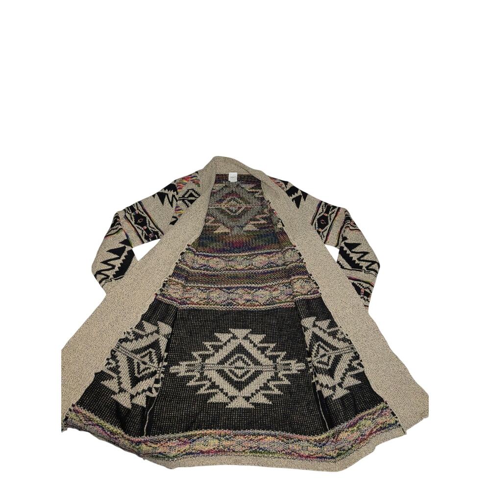 Northern Angel Aztec Southwestern Long Cardigan Sweater Boho Women's Size Large - Picture 8 of 16